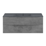 База под керамическую раковину Mia 1200 подвесная, 2 выкатных ящика soft close, Beton