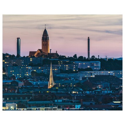 IKEA BILD  (ИКЕА БИЛД)  -  Плакат, церковные башни, Гетеборг, 50x40 см