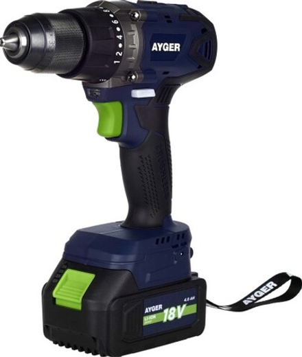 Дрель-шуруповерт аккумуляторная AYGER  AP18BL4 (2*4Ah)