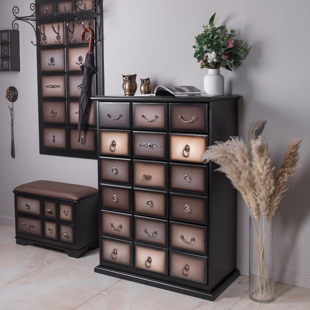 Тумба для обуви Пандора 4 Орех Оберджин Шоколад