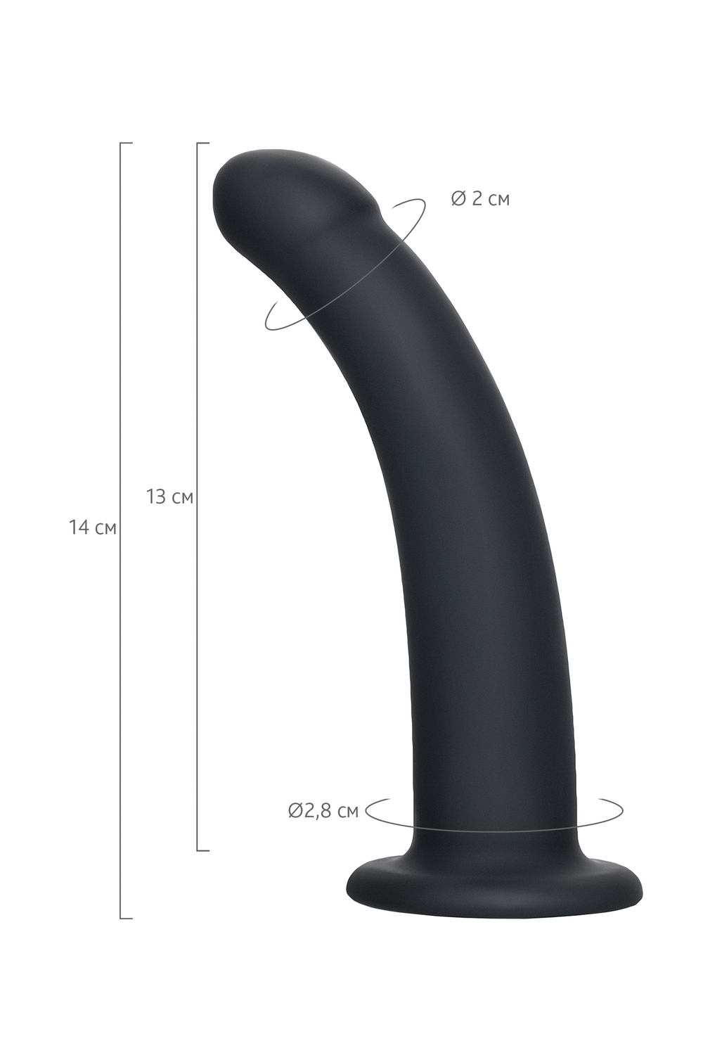 Анальный фаллоимитатор Popo с изгибом черный 13 см