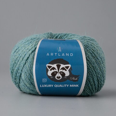 Пряжа "Норка" длинноворсовая Luxury, пух норки-70 % нейлон-30 %, зелёная бирюза