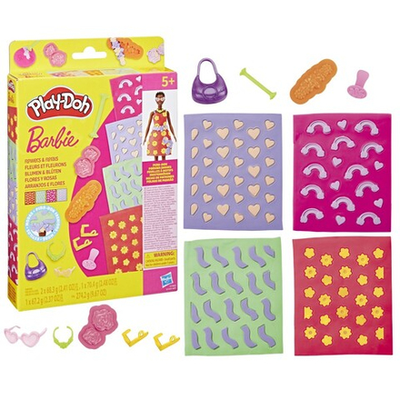 Play-Doh - Пластилин BARBIE Цветочные узоры Дополнительный набор G1363
