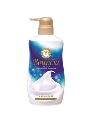 COW BRAND "Bouncia" Жидкое увлажняющее мыло для тела "Взбитые сливки" с гиалуроновой кислотой и коллагеном, аромат свежести, 500 мл.