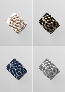 Схема кольца из бисера, узор PEYOTE, мозаичное плетение, четный счет, узор пейот из Miyuki Delica 11/0, файл PDF, RING_442