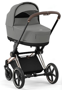 Коляска Cybex Priam IV Rosegold complete и автокресло Cloud G i-Size Fog Grey 3 в 1 Mirage Grey