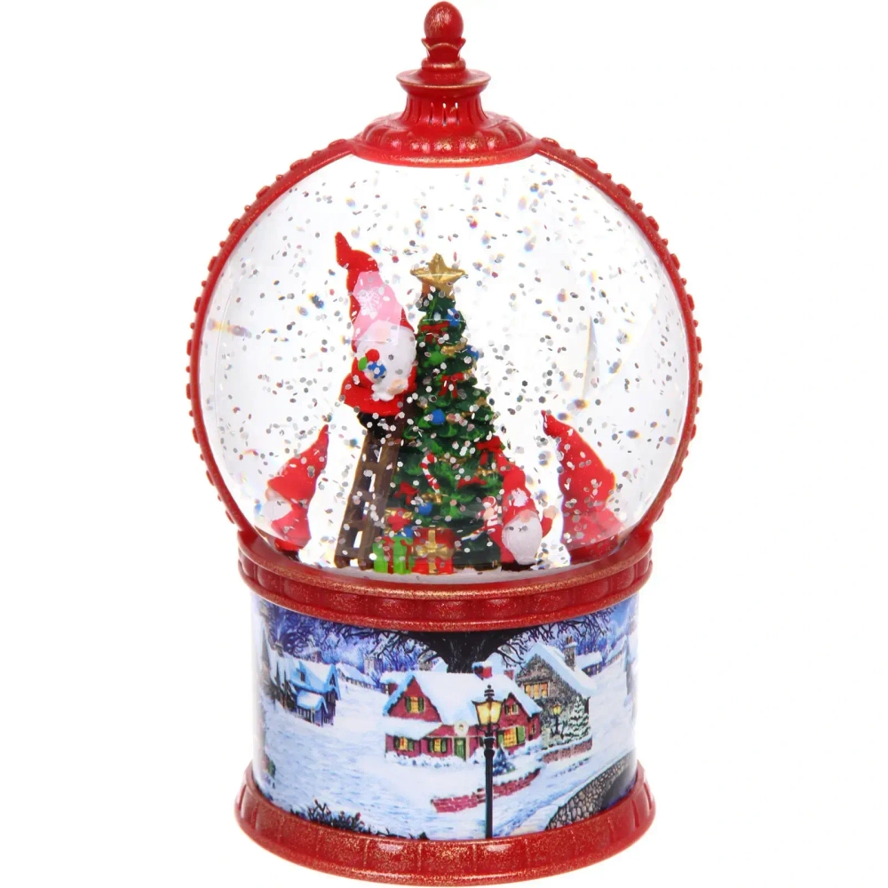 Сувенир с подсветкой «Веселая красавица» 10*10*16 см, мелодия, подсветка, эффект снегопада (работает от 3*ААА, USB)