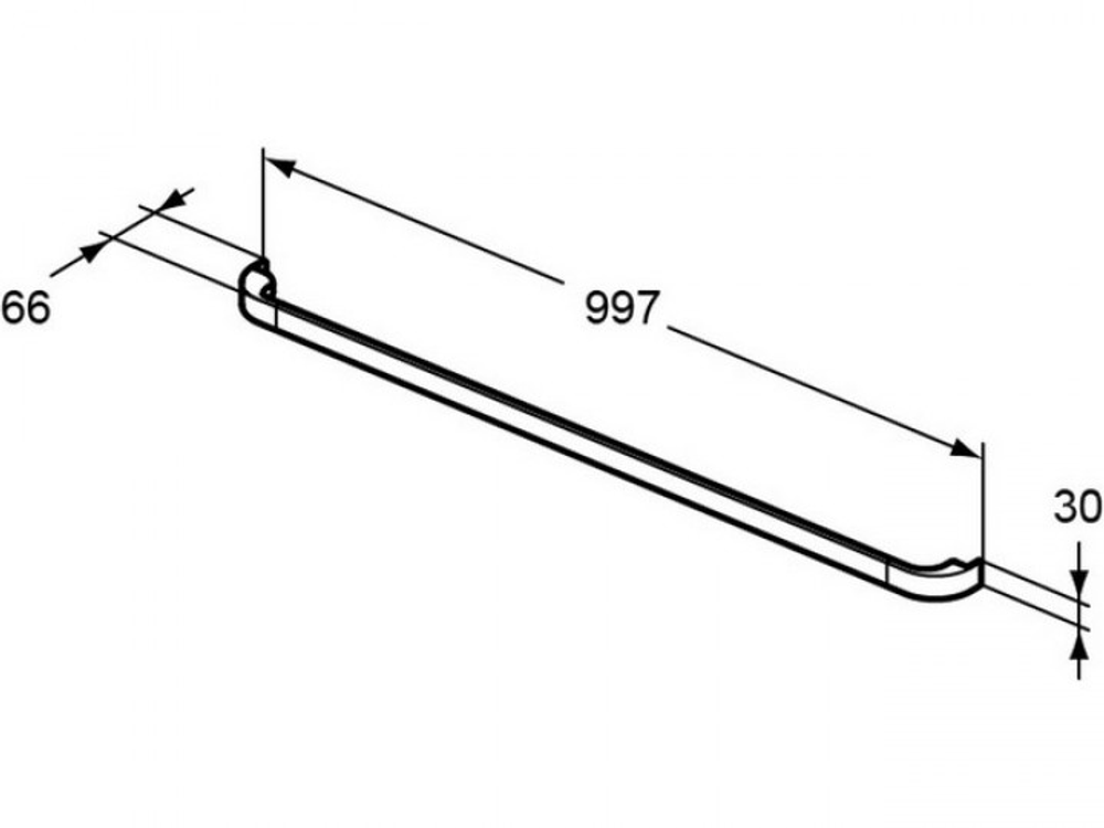 Ручка для подстолья и декоративного модуля 997x66x30 мм Ideal Standard TONIC II R4360FM для подстолья и декоративного модуля для умывальника