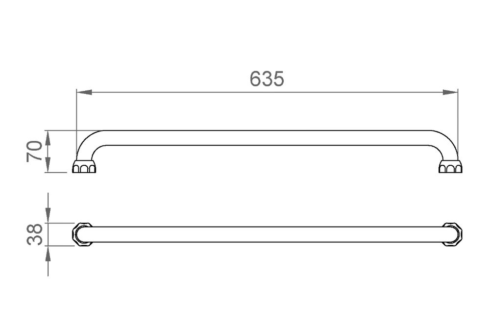 Полотенцедержатель 635 мм нерж. сталь CLASSIC 09026.B глянцевый