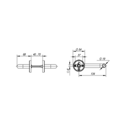 Ручка раздельная R.DSS201-0203/19 (DSS-0203/19) INOX 201 black