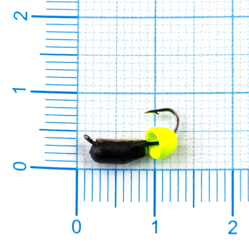 Мормышка Владимирская 601 "Гвоздик с латунным колокольчиком Chartreuse" с коронкой, 3мм, 0.8гр (15шт/уп)