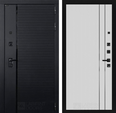 Входная дверь Лабиринт ПИАНО - 10 Белый софт рельеф