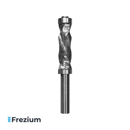 Обгонная цельная твердосплавная фреза компрессионная с нижним и верхним подшипниками "O.G.Germany" (12.7x8x40x86; 10329001)