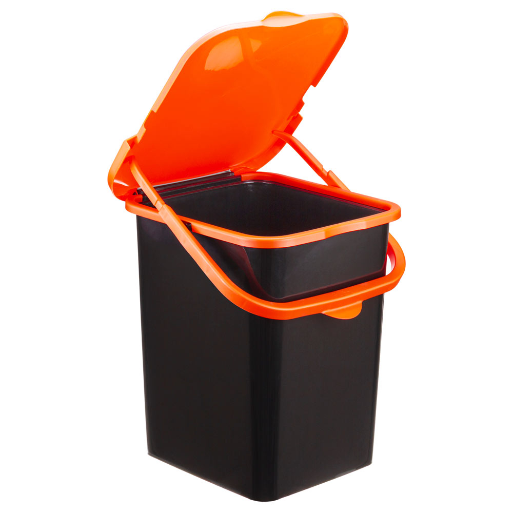 Контейнер для мусора 18л "Пуро", оранжевый