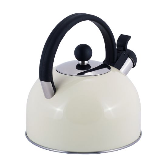 Чайник 2,5 л из нержавеющей стали со свистком Kamille KM-0679 и черной бакелитовой ручкой