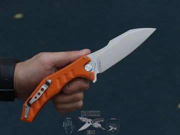 Складной нож НОКС Мангуст-2 336-009406 c клинком из стали D2, рукоять G10