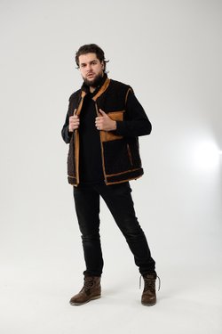 Мужской жилет  из овчины