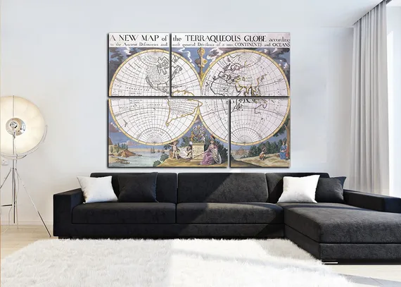 Модульная картина "Древняя карта"