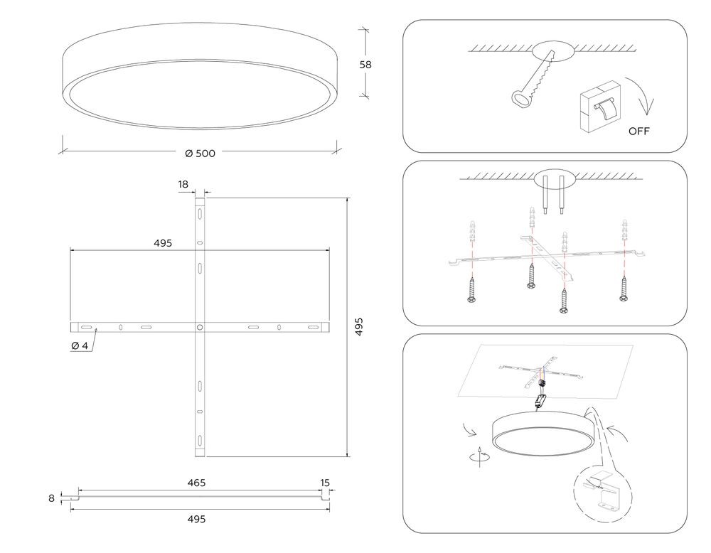 Ambrella Потолочный светодиодный светильник Air Alum FV5533