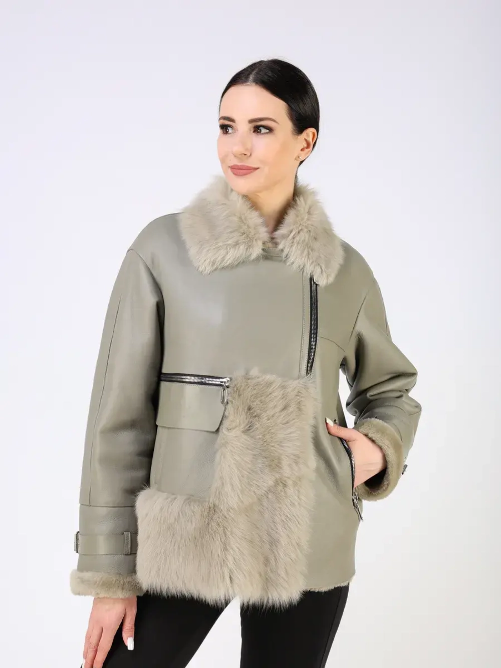 Дубленка зимняя натуральная короткая