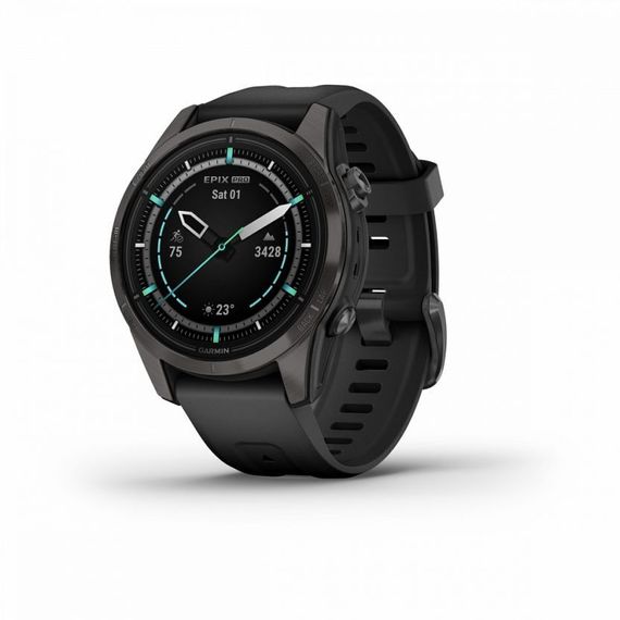 Garmin EPIX PRO Gen 2 Sapphire 42 мм — титан DLC, черный ремешок