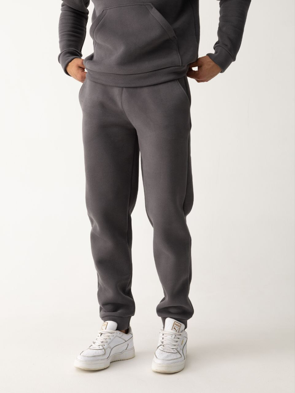Брюки спортивные мужские теплые. Графит