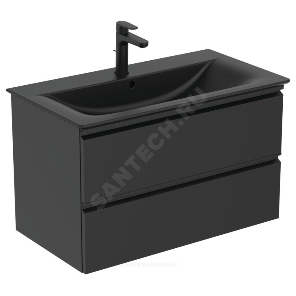 Тумба под умывальник 80 TESI черный матовый Ideal Standard T0051ZT