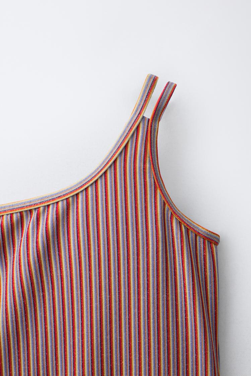 ZARA КУПАЛЬНИК В ПОЛОСКУ С БЛЕСКОМ, СИНИЙ