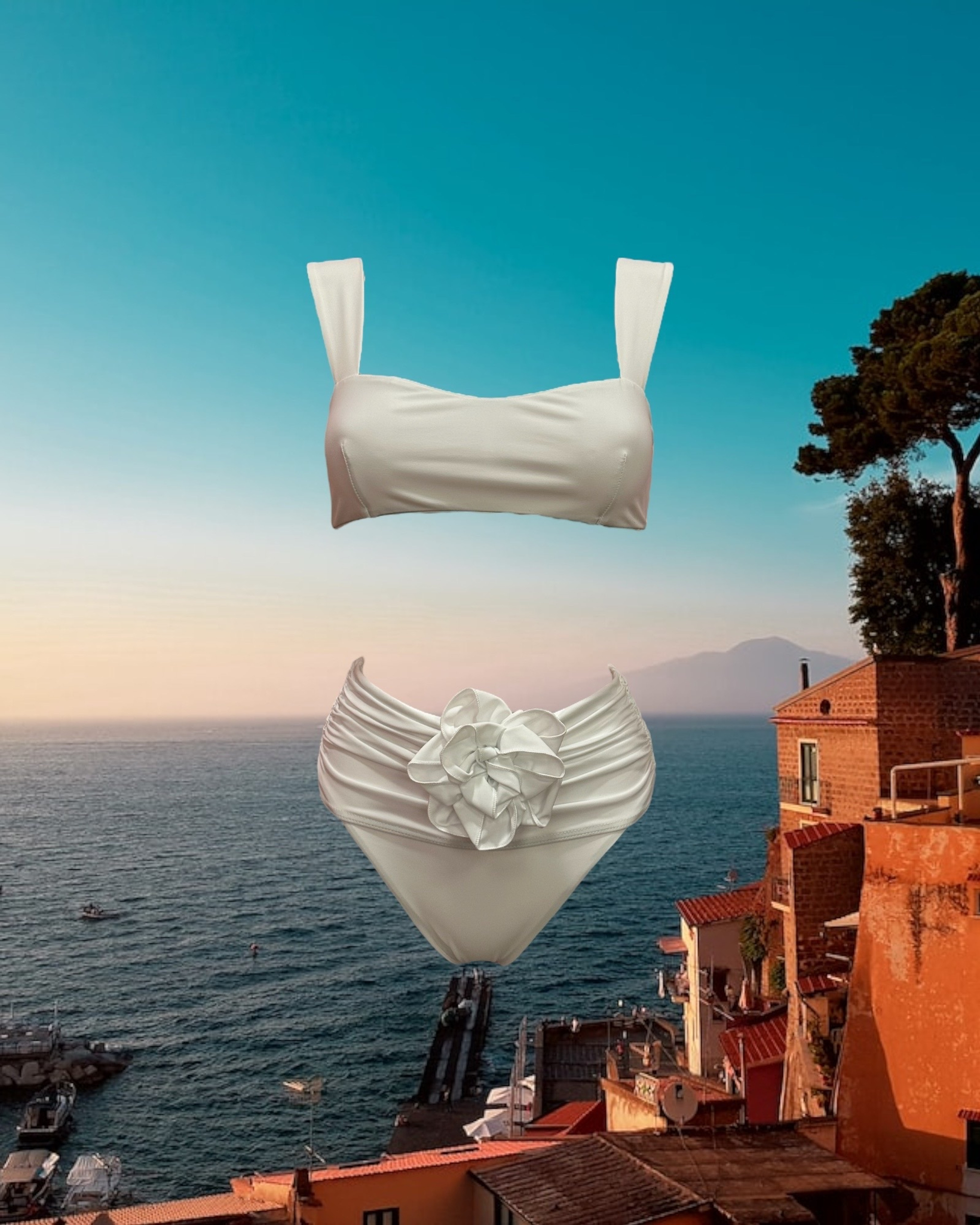 Купальник Флауэр Ретро белый пошив