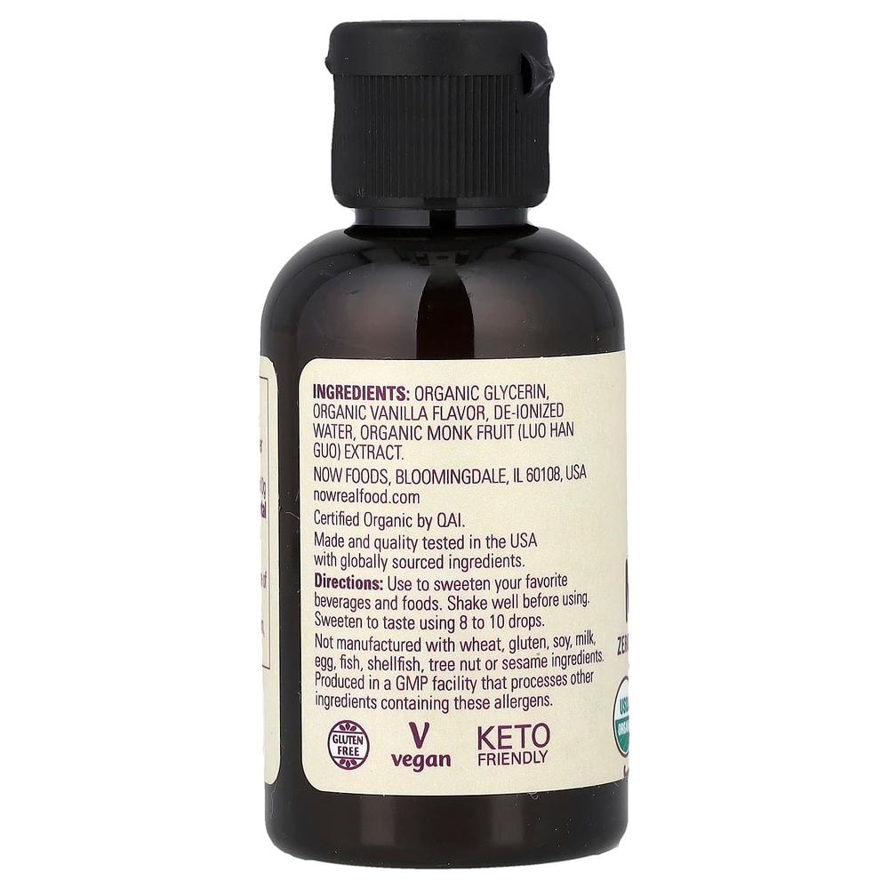 NOW Foods, Real Food, органический архат, ваниль, 53 мл (1,8 жидк. унции)