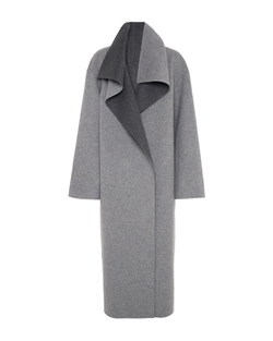 Пальто двустороннее из шерсти Берберри серый-темно-серый