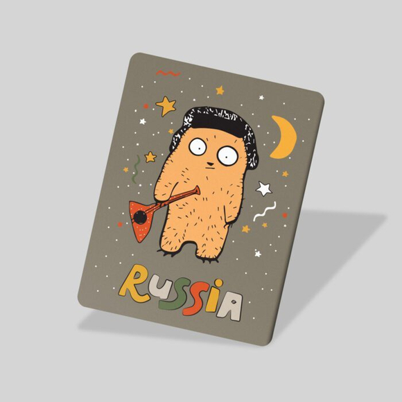 Магнит «Российский мишка с балалайкой»