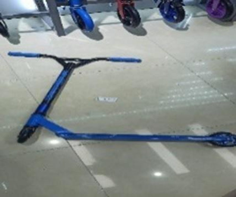 Самокат Алюминий трюковой алюм диски, колеса PU 100, 4 цвета микс, рисунок не микс, с-30834