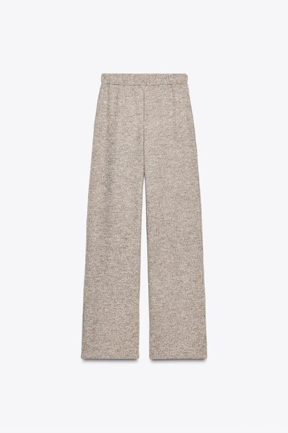 ZARA ШИРОКИЕ БРЮКИ В РУСТИК, СЕРО-КОРИЧНЕВЫЙ