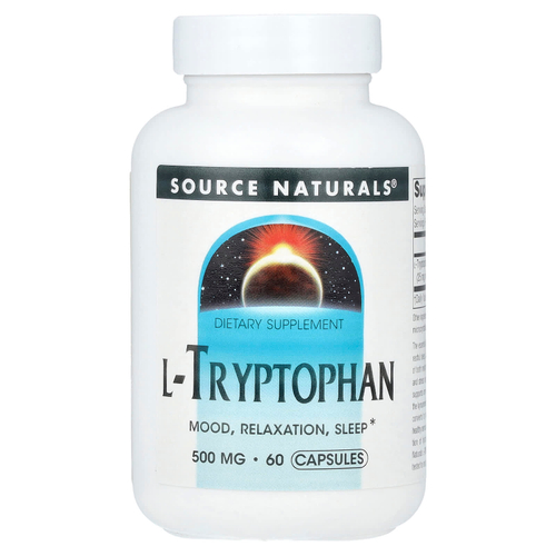 Source Naturals, L-триптофан, 500 мг, 60 капсул