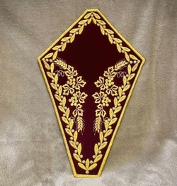 Салфетка под крест ромб вышитый, панбархат жесткая