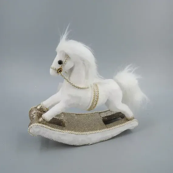 Декоративная фигура Лошадка-качалка 30*26 см., белый, Christmas DeLuxe (14298)