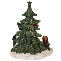 GAEM Фигурка декоративная с подсветкой "Кошечки и ёлка", L12,5 W10 H16 см