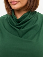 Лонгслив с цельнокроеным воротником изумруд