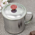 Кружка 8см нерж с крышкой, 02-0017