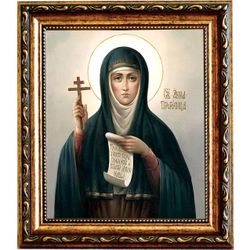 Анна Пророчица праведная, дочь Фануилова. Икона на холсте.