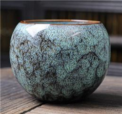 242114 Пиала НЕПРОЛИВАЙКА 150мл, l=6см, d=7.5см, керамика, бирюзовый