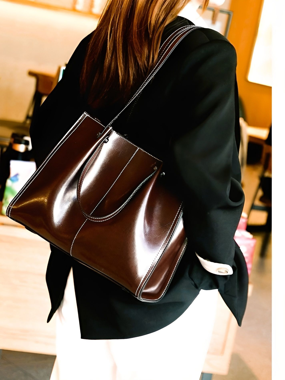 женская сумка на плечо из натуральной кожи