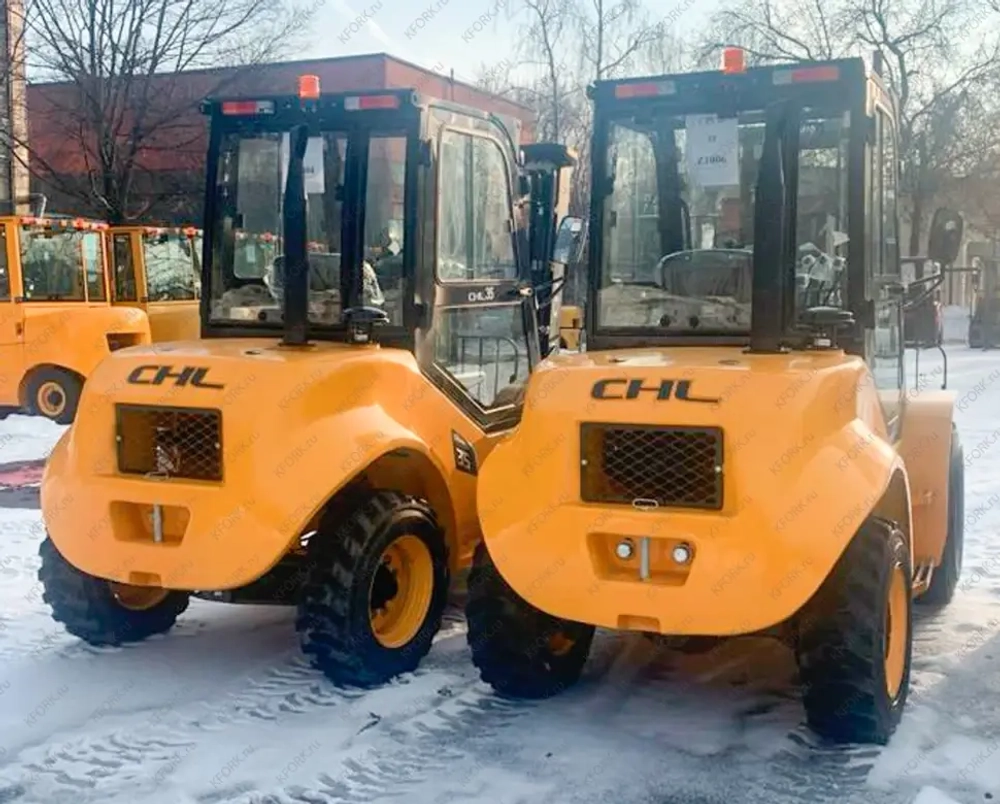 Вилочный дизельный автопогрузчик CHL 3 т высокой проходимости, передний привод