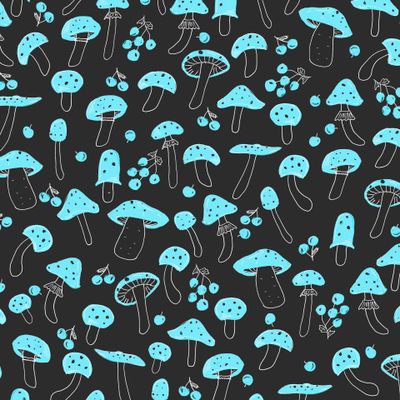 мухоморы, голубые грибы
