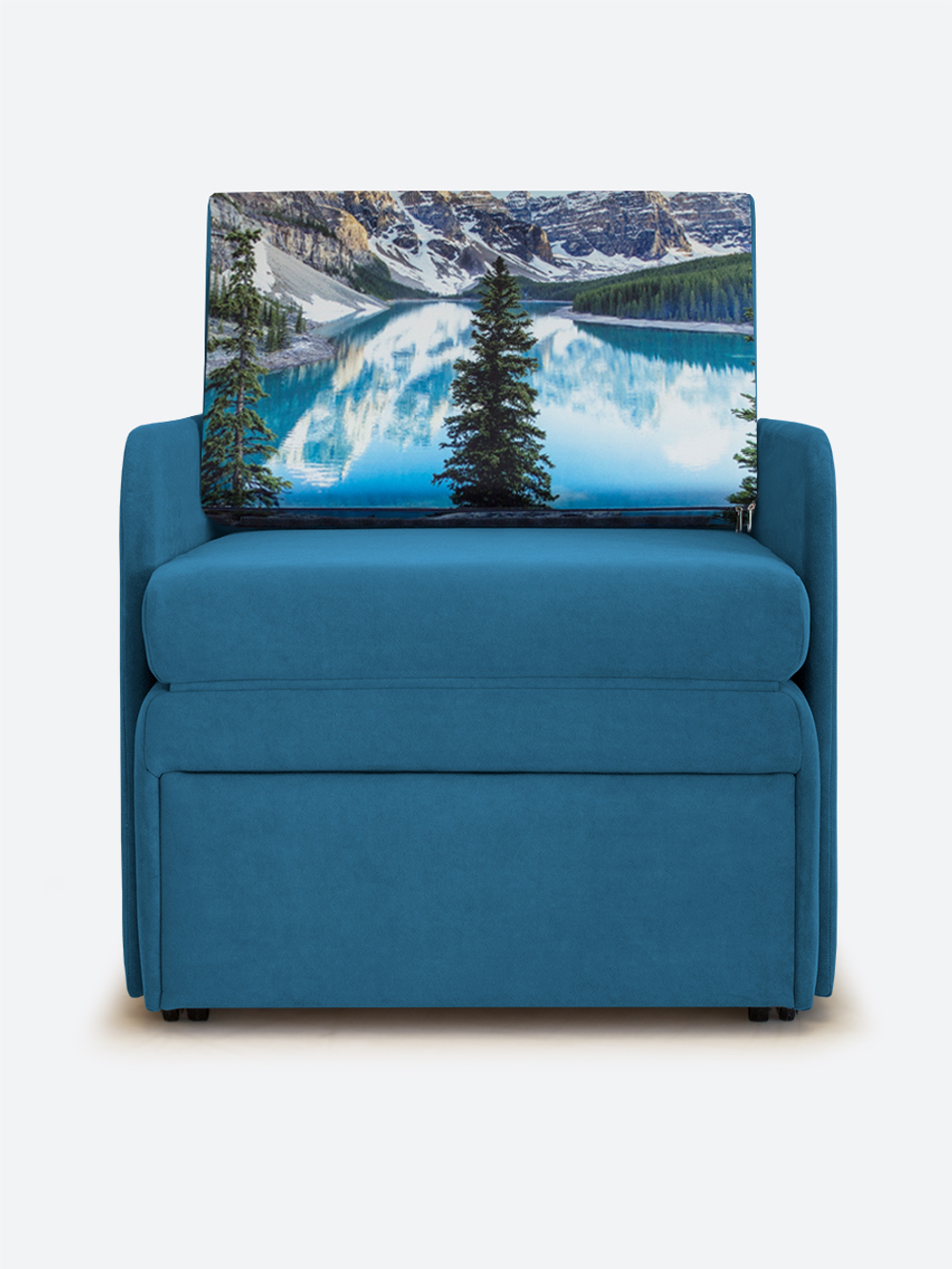 Кресло-кровать "Миник" с подлокотниками, купон Пейзаж