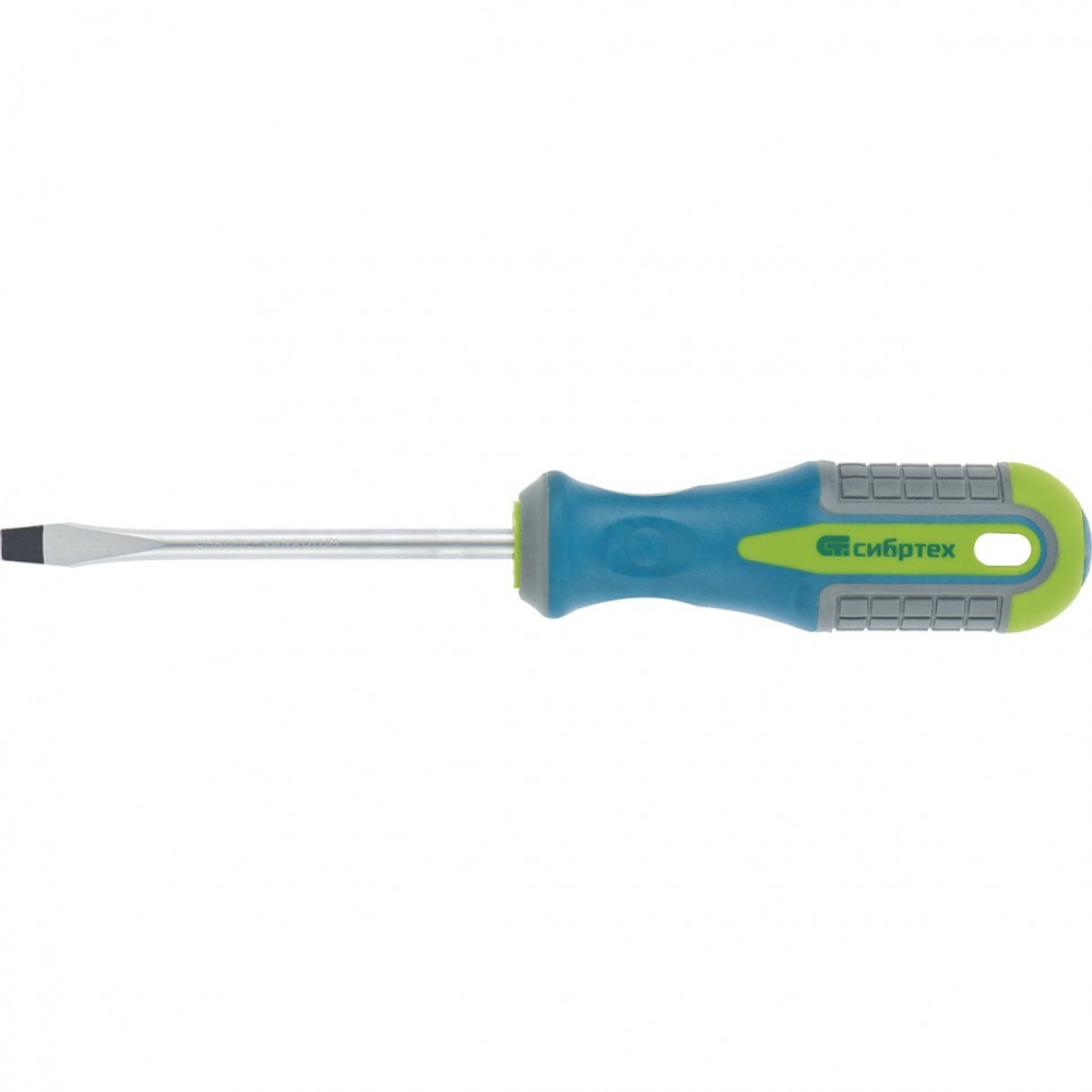 Отвертка, SL4 х 100 мм, CrV, трехкомпонентная рукоятка Сибртех