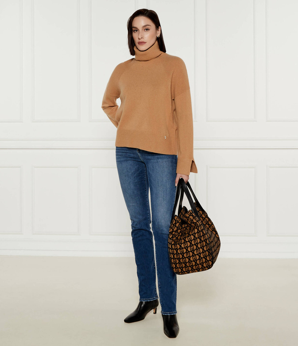 Шерстяной гольф Liu Jo - коричневый(WF4434 MS009)