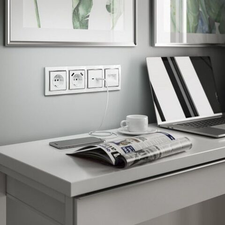 Рамка на 4 поста Snabb (белый/хром)