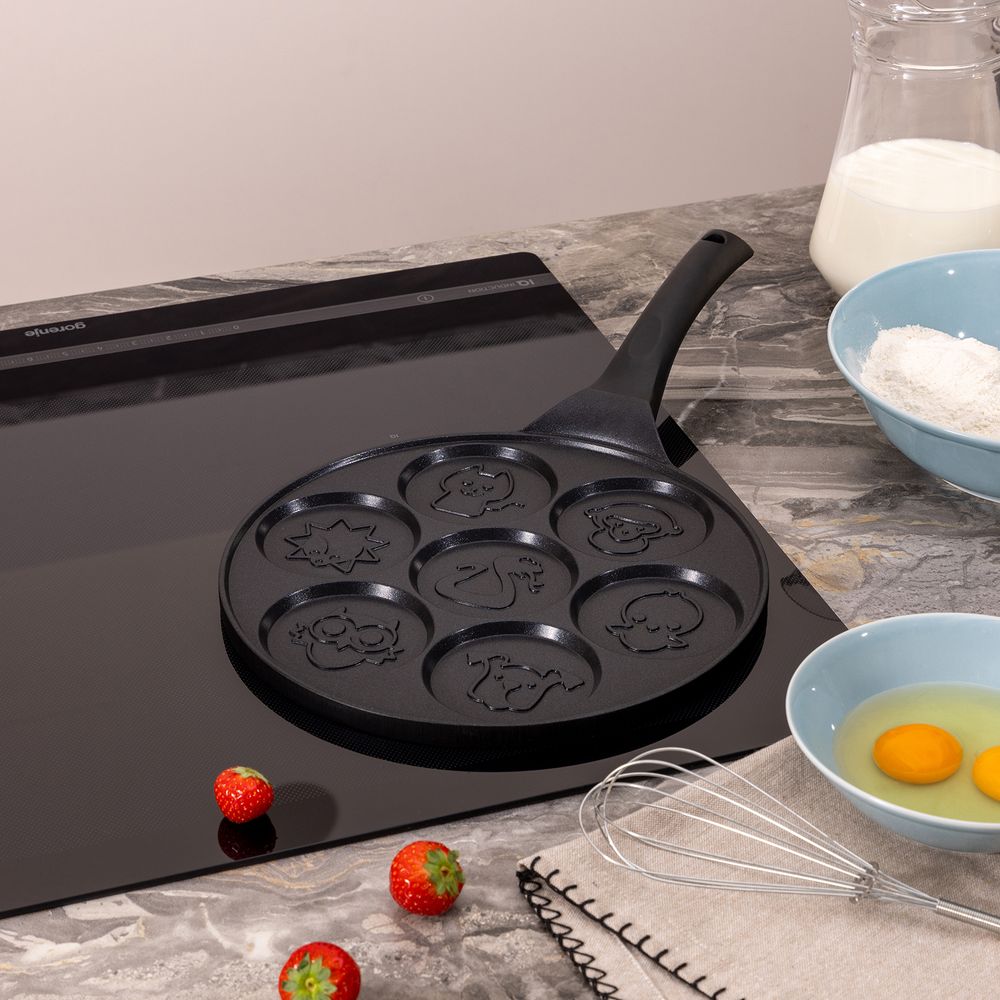 СКОВОРОДА AGNESS "FUNNY ZOO" С АНТИПРИГАР.ПОКРЫТИЕМ ДИАМЕТР=26.5 СМ.НА 7 ПОРЦИЙ (КОР=6ШТ.)